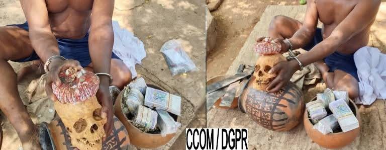Sécurité publique à Djougou : Un individu arrêté avec de faux billets et un crâne humain