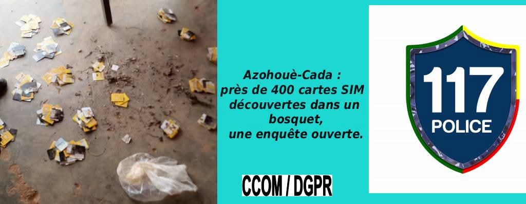 Sécurité publique : À Abomey-Calavi, près de 400 cartes Sim découvertes en pleine nature